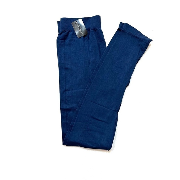 ✂️ SPRING SWEEP SALE Seamless Form Fitting Soft Navy Blue Leggings One Size - Picture 4 of 10